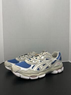 Asics Gel NYC Polar Night Cream 1203A383 402 Size 6.5 Men Size 8 Women Blue Mesh